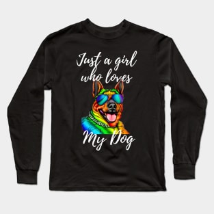 Just a girl who loves my dog Long Sleeve T-Shirt